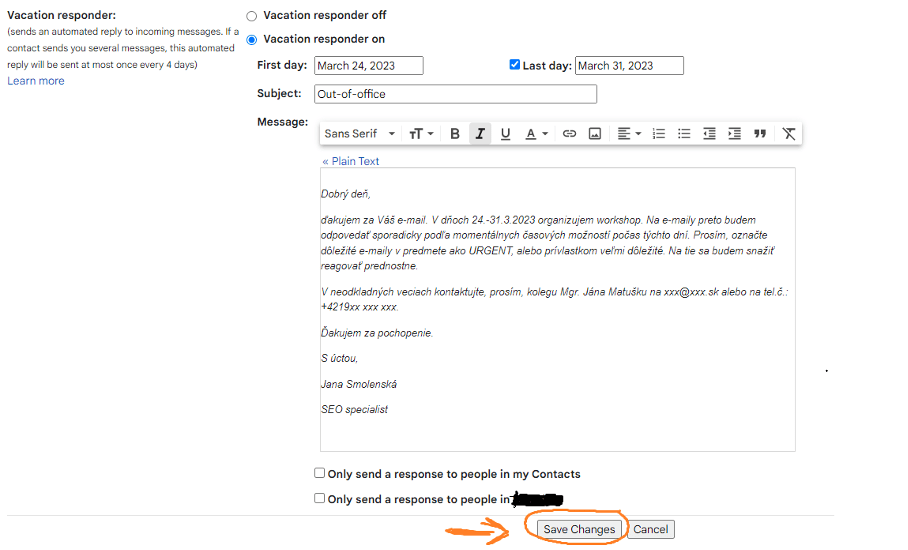 email mimo kancelárie gmail