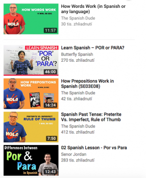 YouTube učenie jazykov